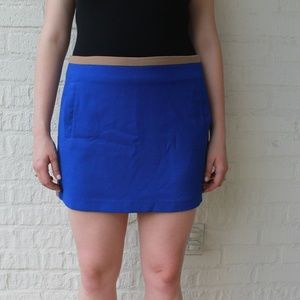 Royal Blue Skirt with Tan Paneling